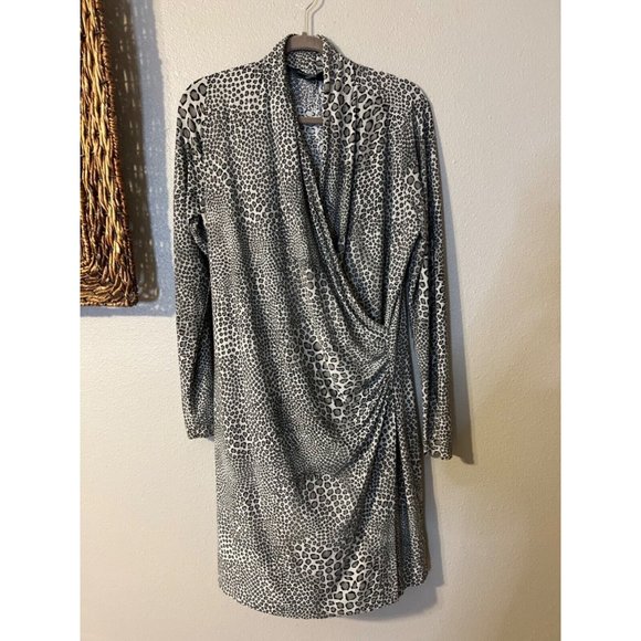 Norma Kamali Dress Extra Extra Large XXL 12 Career Stretch Washable Black Gray - Picture 10 of 11